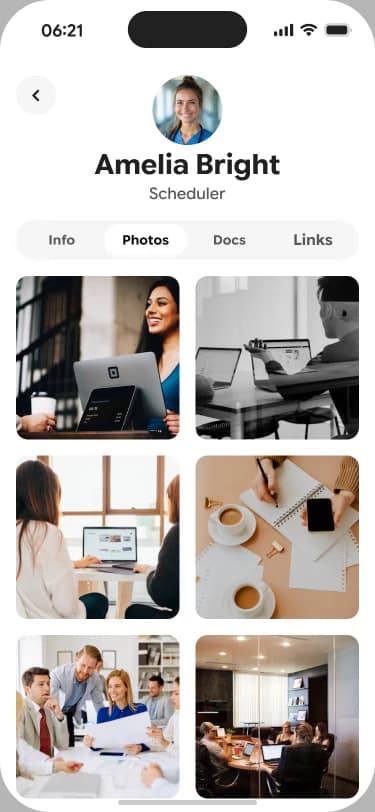 New scheduler profile with shared photos